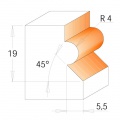 Fréza na obklady SK  R4,0/45°  23,8x19,05  d=12mm