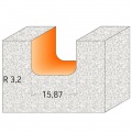 Fréza drážkovací rádiusová na CORIAN SK R3,2  15,87x12,7  d=12mm