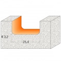 Fréza drážkovací rádiusová na CORIAN SK R3,2  15,87x12,7  d=12mm