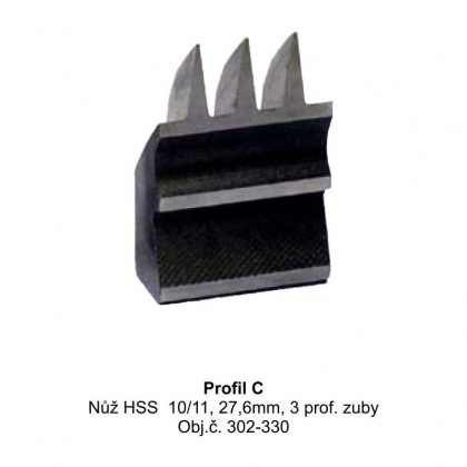Výměnný nůž HSS  10/11,  27,6mm, 3 profilové zuby "C"